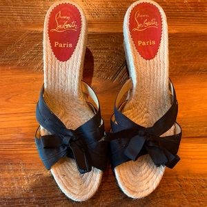 Christian Louboutin espadrilles, size 41, black ribbon.